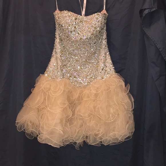 Sherri Hill nude beaded formal dress - Picture 2 of 4